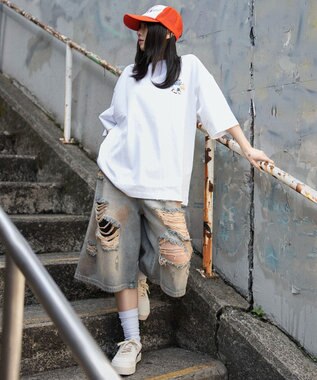 WEGO 【ユニセックス着用ITEM/SMLサイズ展開】別注BENDAVISグラフィックT（SS） ホワイト