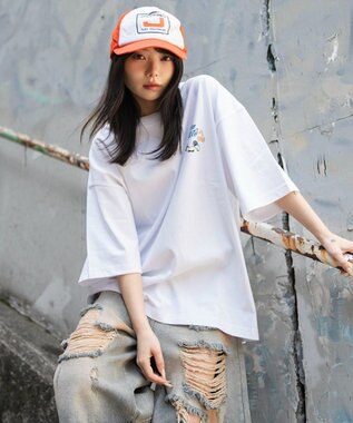 WEGO 【ユニセックス着用ITEM/SMLサイズ展開】別注BENDAVISグラフィックT（SS） ホワイト