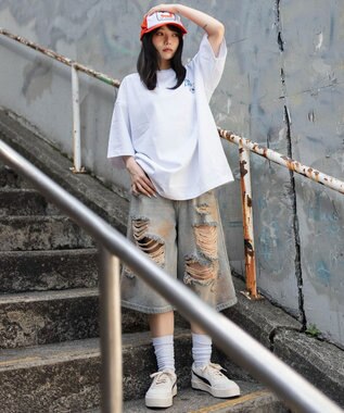WEGO 【ユニセックス着用ITEM/SMLサイズ展開】別注BENDAVISグラフィックT（SS） ホワイト