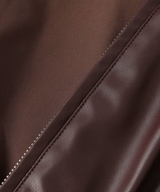 UNFILO MENS アラエルレザーライク ブルゾン ダークブラウン