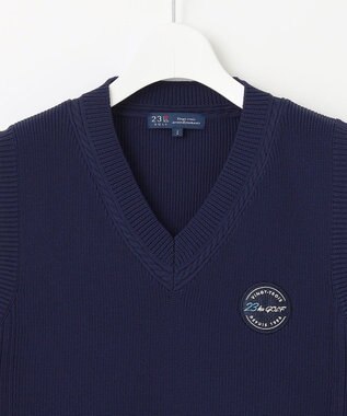 23区GOLF 【WOMEN】【ウォッシャブル】ニット ベスト ネイビー系