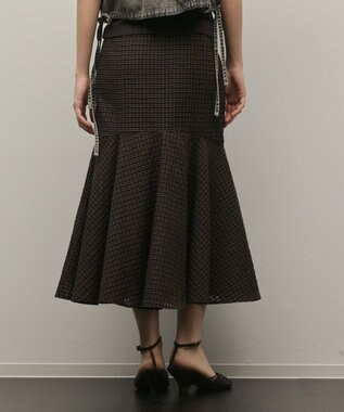 GRACE CONTINENTAL チェックマーメイドスカート ブラウン