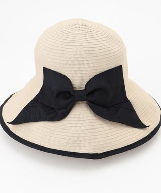 ANY SIS 【洗える】グログランリボン ハット ベージュ系