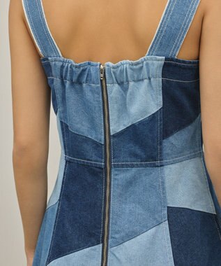 GRACE CONTINENTAL パッチワークデニムワンピース マルチ