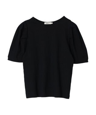 earth music&ecology パワーショルダーリブプルオーバー Black