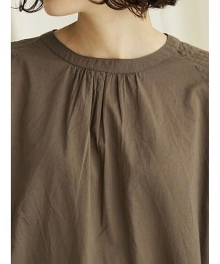 CRAFT STANDARD BOUTIQUE モチーフ刺繍ピンタックブラウス Khaki