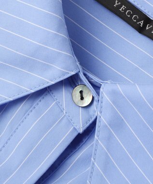 YECCA VECCA レースヘムロングシャツ Stripe