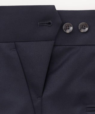 #Newans ウエスト調整可ワイドパンツ ネイビー