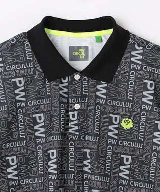 PW CIRCULUS 【MEN】PW LOGO 総柄ポロシャツ ゴルフ ブラック系5