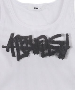 WEGO 【カップ付きインナー】グラフィックカップ付きリブタンク 柄2