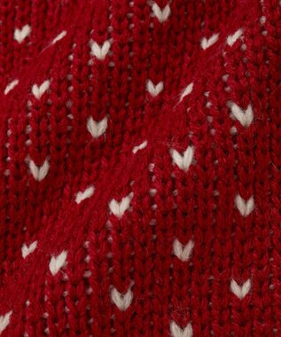 earth music&ecology ダブルzipノルディックカウチンニットカーディガン レッド