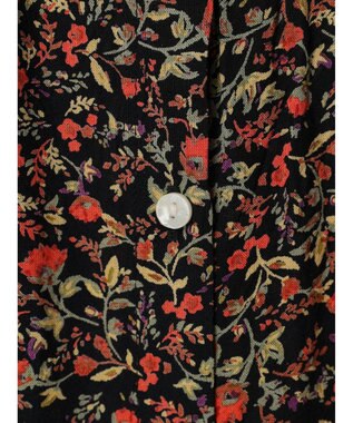 Green Parks アソート柄さらっとレーヨンブラウス Flower Black