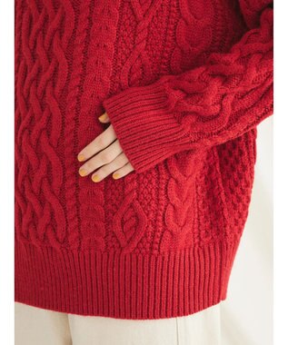 CRAFT STANDARD BOUTIQUE ラグランケーブルニットプルオーバー　 Red