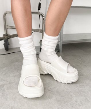 WEGO 厚底デザインラバーサンダル ホワイトその他