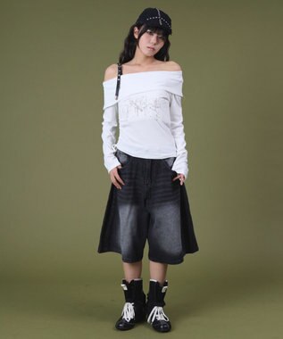 WEGO バギーハーフデニム ブラック