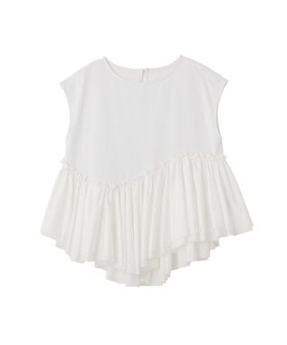 YECCA VECCA アシメペプラムカットソー Off White