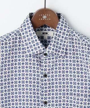 JOSEPH ABBOUD 【キングサイズ・綿100％・JAPANファブリック】パナマボイルプリント 半袖シャツ ネイビー系5
