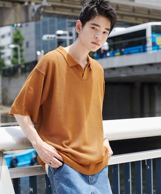 WEGO メッシュポロニットプルオーバー（S） マスタード