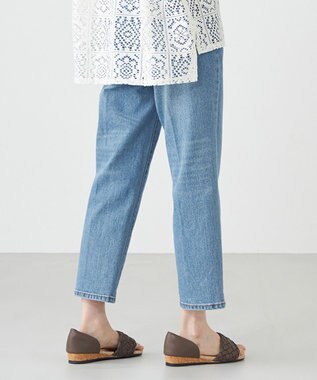 SHARE PARK LADIES センタープレスストレートデニム インディゴ