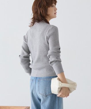 AMERICAN HOLIC バイパチ襟付き前あきリブプルオーバー Gray Mixture
