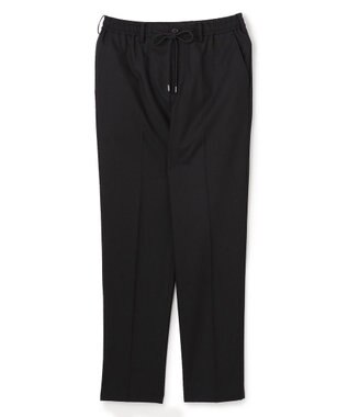 JOSEPH HOMME 新素材【ストレッチ/ウエストゴム仕様】ウール混キャリーマンストレッチ ドロスト付ストレートパンツ / HOVE ブラック系