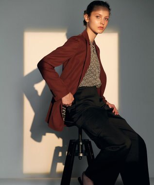 ICB L 【スマートバック仕様・洗える】ストレッチダブルサテン カーゴパンツ ブラック系