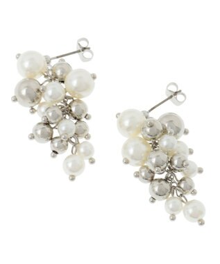 YECCA VECCA パールMIXボリュームピアス Silver