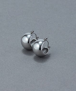 Phoebe 〈金属アレルギー対応〉ドームメタルフープピアス/シルバー　シンプル/大振り シルバー