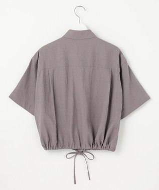 23区 L 【SLOW/一部店舗限定】ブライトリネン クロップド シャツ ライトグレー系