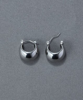 Phoebe 〈金属アレルギー対応〉ドームメタルフープピアス/シルバー　シンプル/大振り シルバー