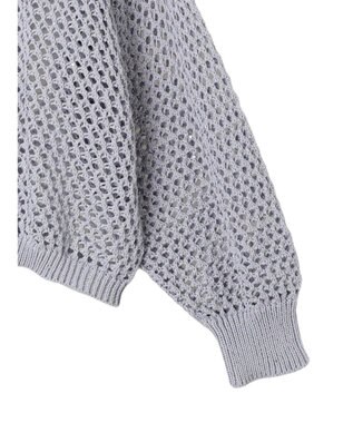 earth music&ecology スパンコールショートゆるニット Sax