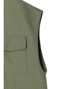 Green Parks ・ＥＬＥＮＣＡＲＥ　ＤＵＥスタンドカラーミリタリーベスト Khaki