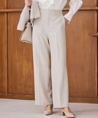 23区 L 【VERY3月号掲載/セットアップ対応】トリアセダブルジョーゼット フルレングス パンツ ベージュ系