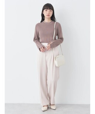 earth music&ecology 袖パールハイネックリブプルオーバー Mocha