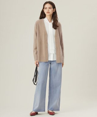 自由区 【洗える】ウスカルデニム ワイドパンツ ライトインディゴ