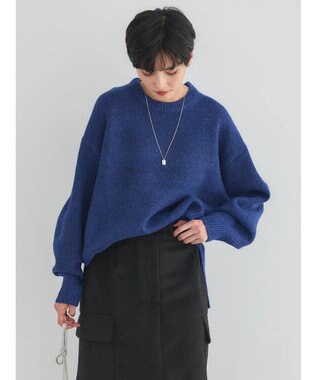AMERICAN HOLIC サイドスリット袖ボリュームニットプルオーバー Blue