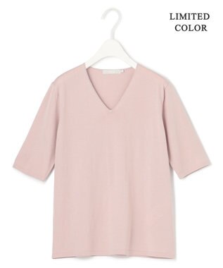 ICB 【WEB限定カラーあり・接触冷感・UVケア・洗える】 シンセティックハイゲージ 半袖ニット ピンク系［WEB限定］