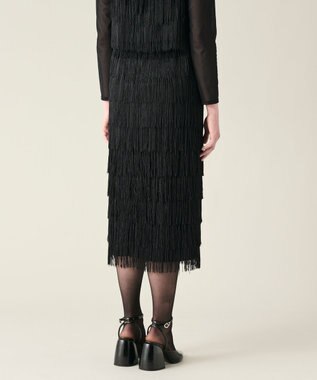 GRACE CONTINENTAL フリンジスカート ブラック