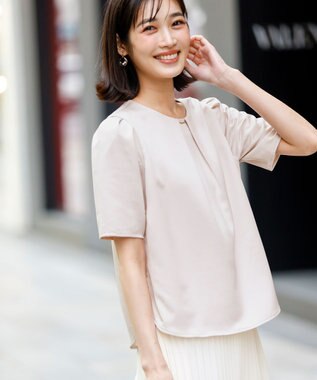 ANY SIS 【2WAY】サテン ブラウス ライトベージュ