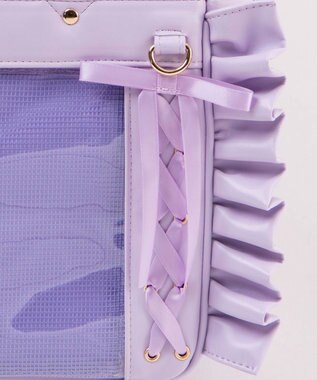 WEGO 【痛バ＆推し活グッズ】きらめきレースアップフリル痛ショルダー ライトパープル