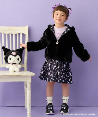 ANY KIDS 【マイメロディ＆クロミ×ANY KIDS】総柄 ティアードスカート ブラック×クロミ