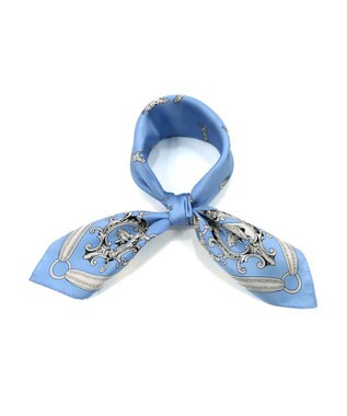 Marca 【Marcaオリジナル】ドッグ 小判 シルクツイル スカーフ ブルー