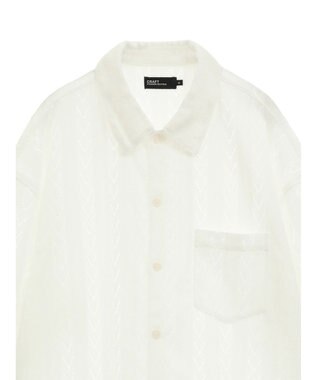CRAFT STANDARD BOUTIQUE レースオープンカラーシャツ White