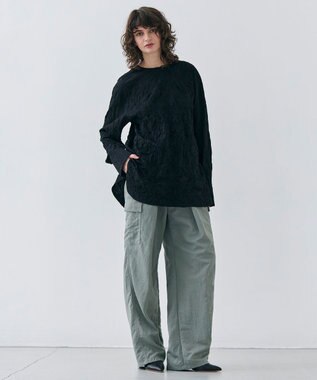 BEIGE， 【洗える・GISELe 4月号掲載】ASTILBE / コットンジャージークルーネックブラウス Black