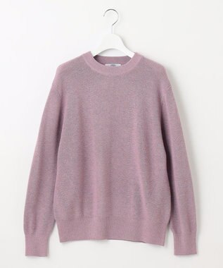 J.PRESS LADIES L 【洗える】LUREX SWEATER ニット ふじ色系