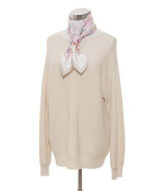 MOONBAT 【シルク100%】フルラ (FURLA) 花柄 シルクプリントスカーフ 65cm×65cm ベージュ