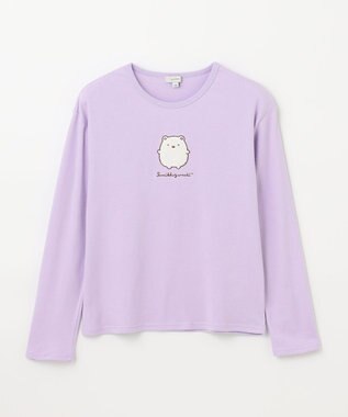 ANY KIDS 【すみっコぐらし】サガラ刺繍 長袖 Tシャツ ラベンダー×しろくま