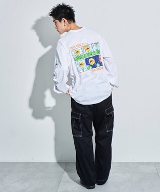 WEGO DUCKDUDE　SUNFLOWER　L／S　TEE ホワイト