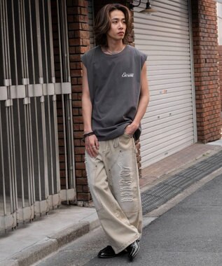 WEGO 【ユニセックス着用ITEM/MLサイズ展開】ヴィンテージライクグラフィックノースリーブ 柄7