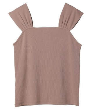 earth music&ecology リブフレンチタンクトップ Mocha